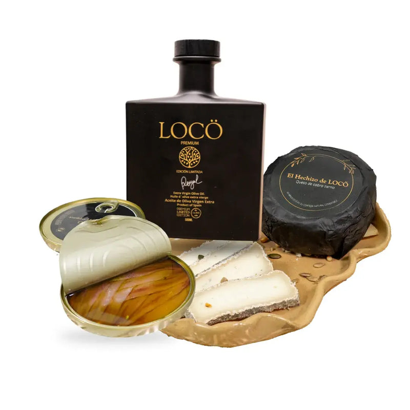 pack aceite loco anchoas del cantábrico y queso el hechizo del loco