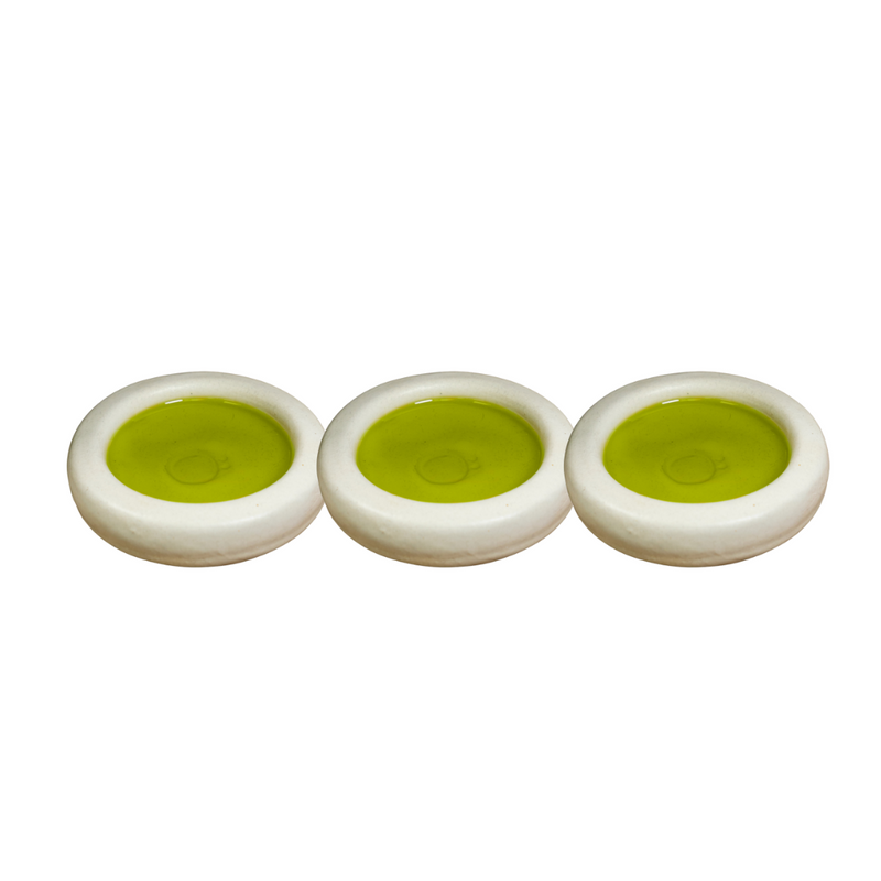 tres cuencos aceite loco